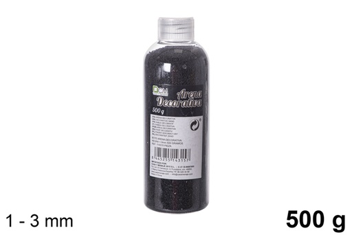 [114315] Bouteille de sable décoratif noir 1-3 mm (500 gr.)