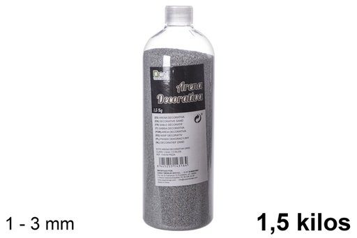[114316] Barattolo di sabbia decorativo grigio chiaro 1-3 mm (1,5 kg)