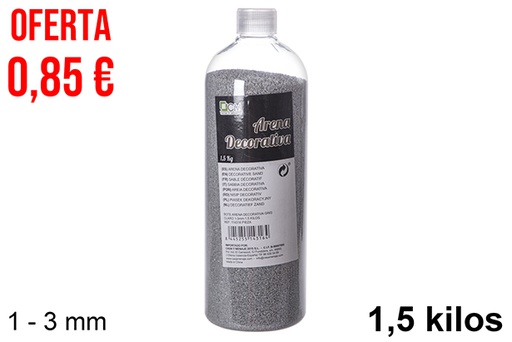 [114316] Bottiglia sabbia decorativo grigio chiaro 1-3 mm (1,5 kg)