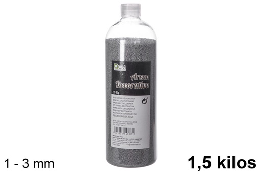 [114317] Bottiglia di sabbia decorativo grigio scuro 1-3 mm (1,5 kg)
