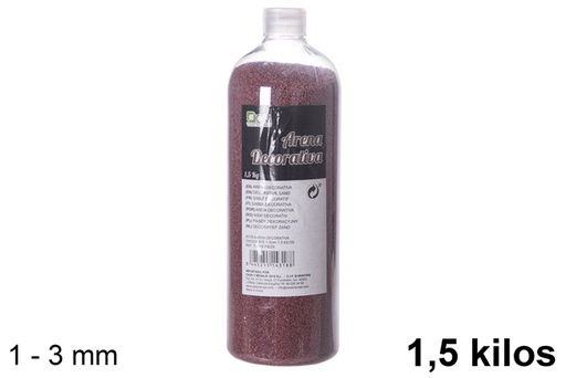 [114318] Bottiglia di sabbia decorativo color cioccolato 1-3 mm (1,5 kg)