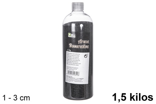 [114321] Bottiglia di sabbia decorativo nero 1-3 mm (1,5 kg)