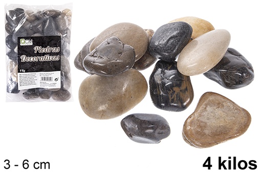 [114344] Decorative stone assorted color 3-6 cm (4 kg)
