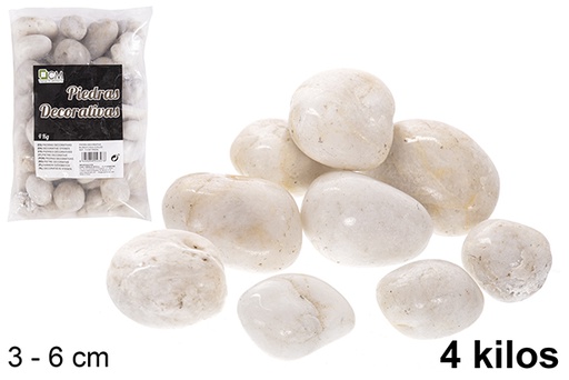 [114347] Pedra decorativa branca 3-6 cm (4 kg)