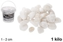 Bote piedra decorativa blanca 1-2 cm (1 kg)