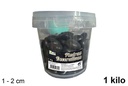 Barattolo pietra decorativa nera 1-2 cm (1 kg)