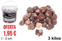 Frasco com pedras decorativas cor chocolate 1-2 cm (3 kg)