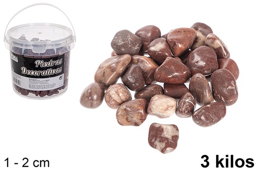 [114355] Barattolo con pietre decorative color cioccolato 1-2 cm (3 kg)