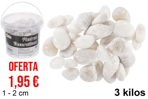 [114357] Jar with white decorative stones 1-2 cm (3 kg)