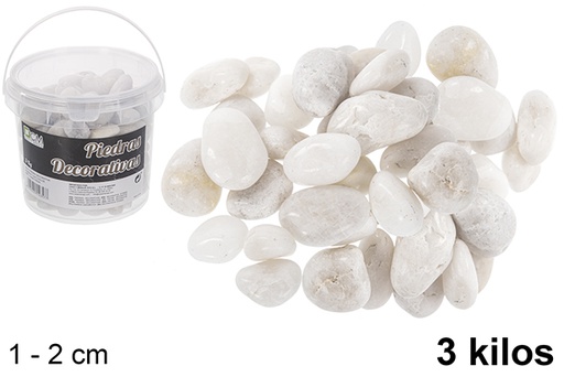 [114357] Jar with white decorative stones 1-2 cm (3 kg)