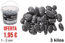 Bote con piedras decorativas negras 1-2 cm (3 kg)