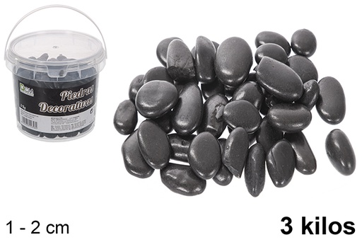 [114358] Jar with black decorative stones 1-2 cm (3 kg)