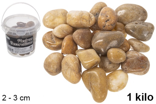 [114361] Barattolo con pietre decorative marrone 2-3 cm (1 kg)