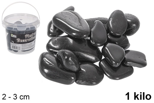 [114363] Barattolo con pietre decorative nere 2-3 cm (1 kg)