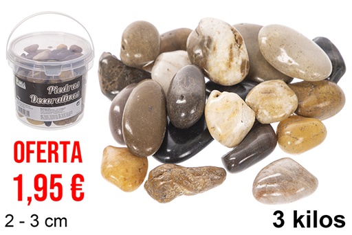 [114364] Pot avec pierres décorative couleur assortie 2-3 cm (3 kg)