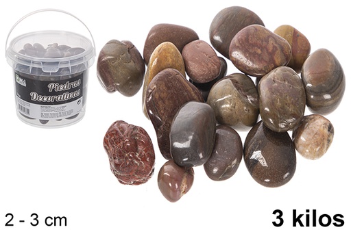 [114365] Barattolo con pietre decorative marrone 2-3 cm (3 kg)