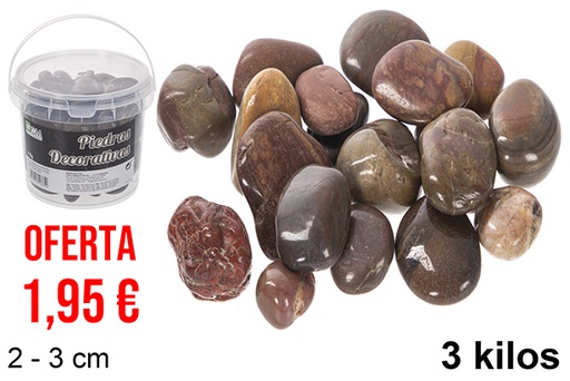 [114365] Frasco com pedras decorativas marrom 2-3 cm (3 kg)