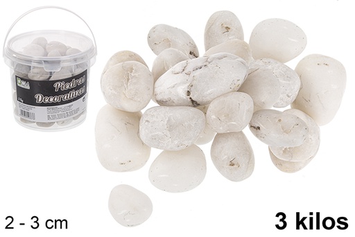 [114367] Jar with white decorative stones 2-3 cm (3 kg)