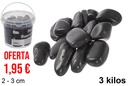Bote con piedras decorativas negras 2-3 cm (3 kg)