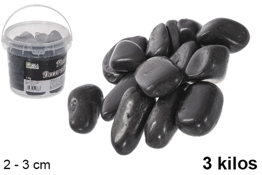 [114368] Barattolo con pietre decorative nere 2-3 cm (3 kg)