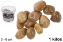 Barattolo con pietre decorative marrone 3-6 cm (1 kg)