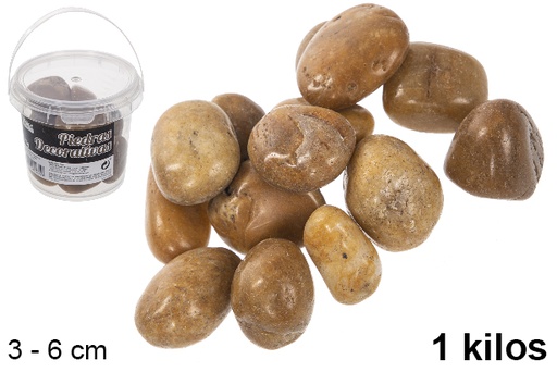 [114371] Barattolo con pietre decorative marrone 3-6 cm (1 kg)