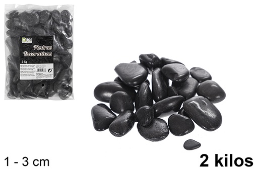 [114383] Pietra decorativa nera 1-3 cm (2 kg)