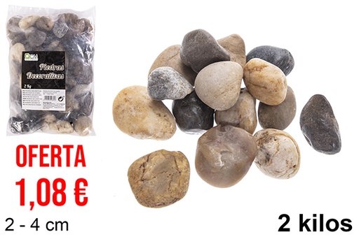 [114384] Pedra decorativa em cores variadas 2-4 cm (2 kg)