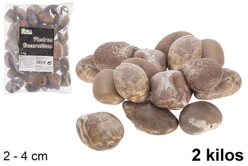 [114385] Pierres décoratives couleur chocolat 2-4 cm (2 kg)