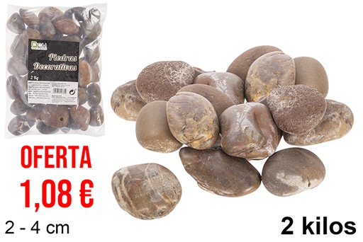 [114385] Pierres décoratives couleur chocolat 2-4 cm (2 kg)