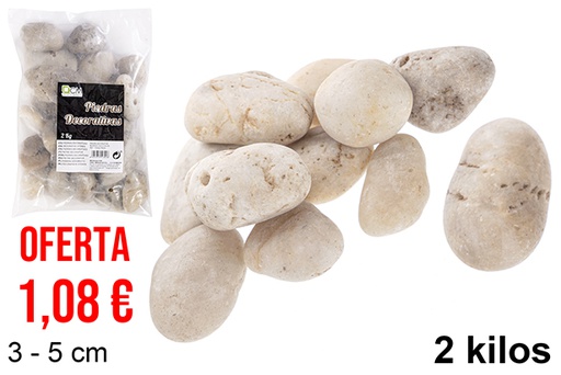 [114392] Pedra decorativa branca 3-5 cm (2 kg)