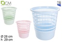 Lixeira de plástico redonda cores pastel 12 l.