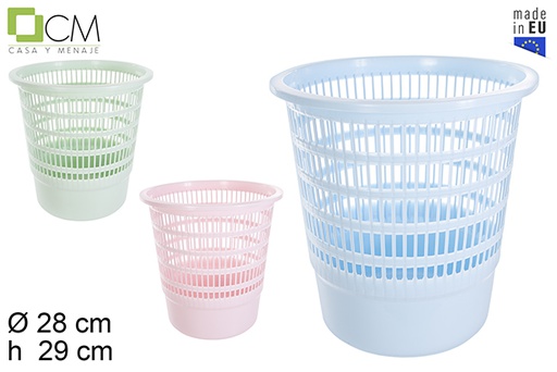 [114399] Round plastic paper bin pastel colors