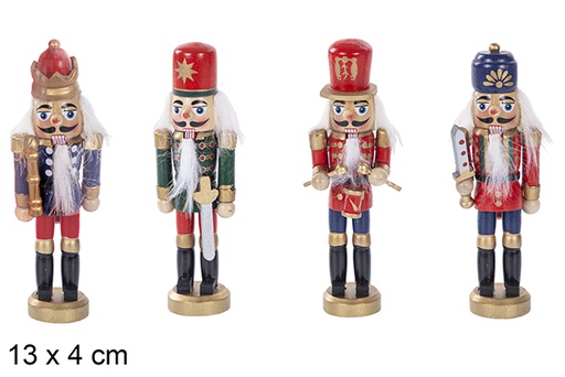 [114428] Cascanueces de Navidad de madera color modelos surtidos 13 cm