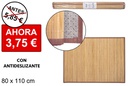 Alfombra bambú natural tiras 11 mm borde PP 80x110 cm