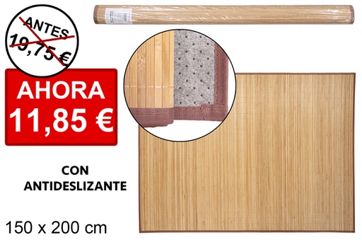 [114453] Tapete de bambu natural laminado com borda pp 150x200 cm