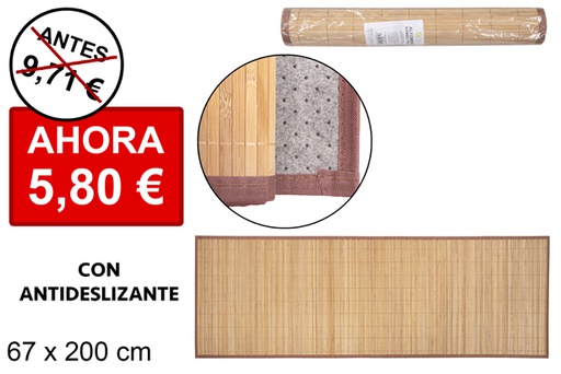 [114456] Tapete de bambu natural laminado com borda pp 67x200 cm
