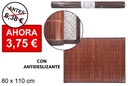 Alfombra bambú caoba tiras 11 mm borde PP 80x110 cm