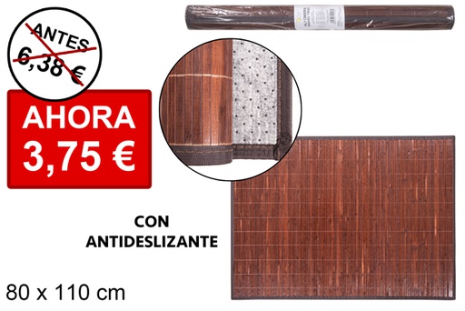 [114458] Tappeto in bambù laminato mogano 11 mm bordo pp  80x110 cm