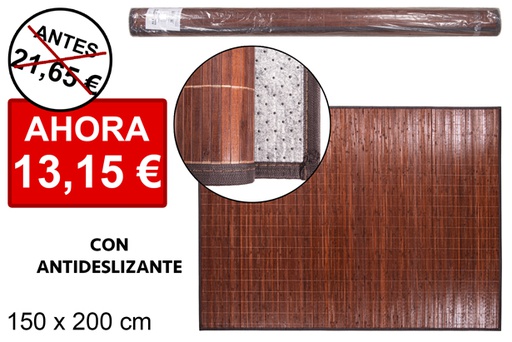 [114460] Laminated mahogany bamboo rug 11 mm border pp 150x200 cm
