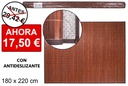 Alfombra bambú caoba tiras 11 mm borde PP 180x220 cm