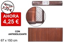 Alfombra bambú caoba tiras 11 mm borde PP 67x150 cm