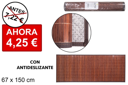 [114462] Laminated mahogany bamboo rug 11 mm border pp 67x150 cm