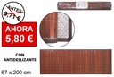 Alfombra bambú caoba tiras 11 mm borde PP 67x200 cm