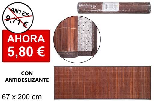 [114463] Laminated mahogany bamboo rug 11 mm border pp 67x200 cm