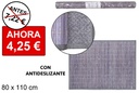 Alfombra bambú gris tiras 11 mm borde PP 80x110 cm