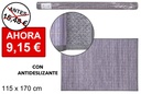 Gray laminated bamboo rug with border PP 115x170 cm