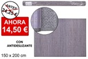 Alfombra bambú gris tiras 11 mm borde PP 150x200 cm