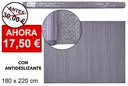 Alfombra bambú gris tiras 11 mm borde PP 180x220 cm