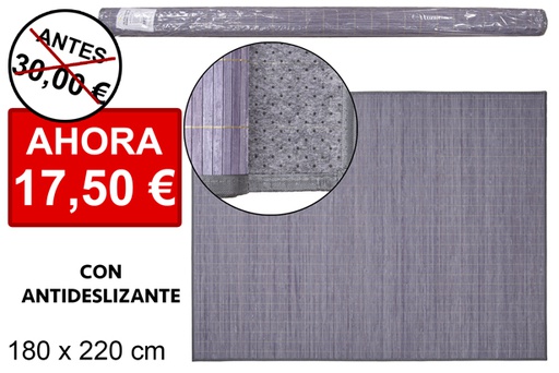 [114468] Gray laminated bamboo rug with border pp 180x220 cm